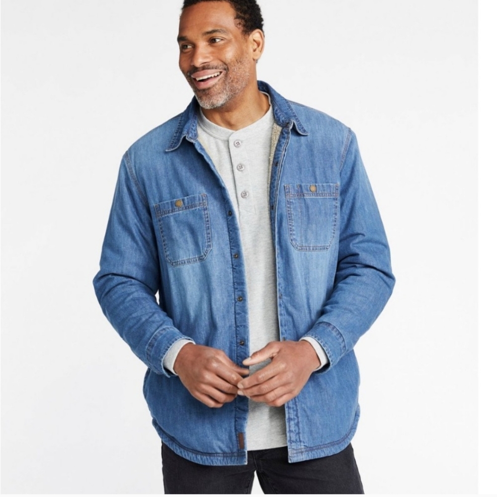 L.L. Bean Men's Heritage Lined Shirt Jacket Denim